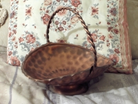 COPPER Basket Decorative Fruit Flower Floral 10 in Used