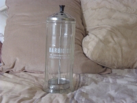 KING Barbicide Barber Shop Comb Jar Bottle Glass