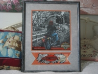 HARLEY DAVIDSON Motorcycle Print Picture Patch Framed