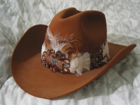 DOBBS 3X Beaver Western Cowboy Hat Brown Feathers